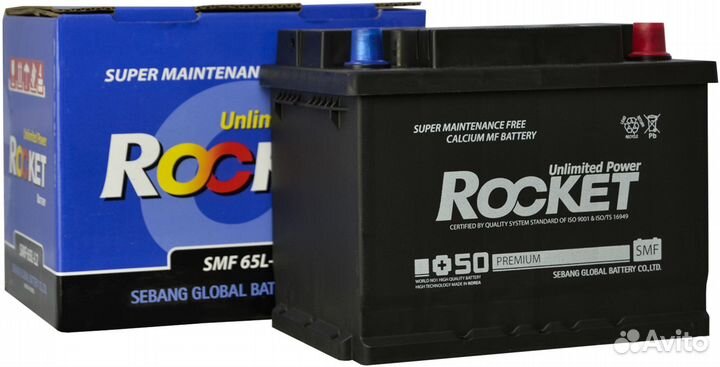 Аккумулятор Rocket 65 Ah на peugeot 308 +установка