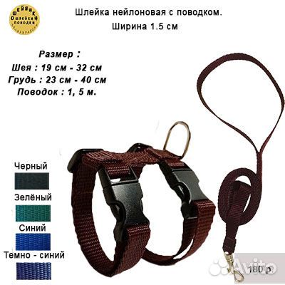 Ошейники, шлейки, поводки нейлоновые для собак