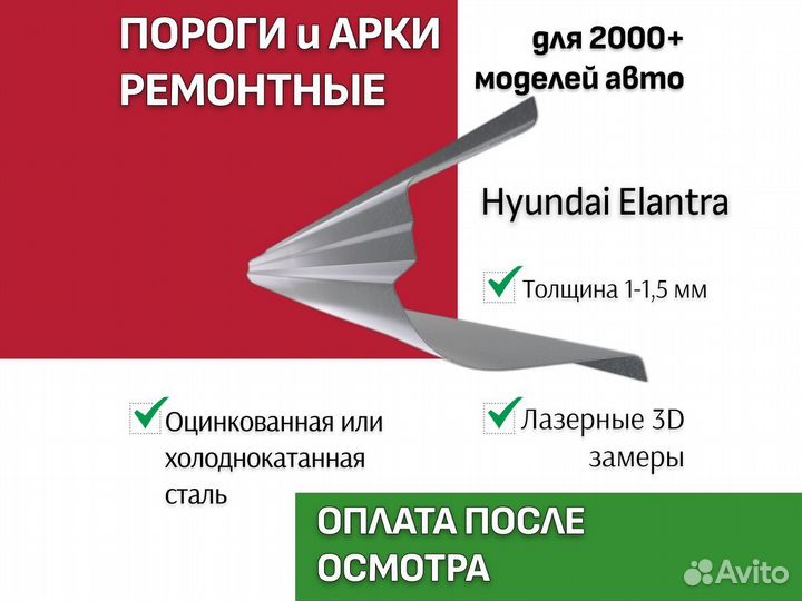 Задние арки Hyundai Elantra ремонтные с гарантией