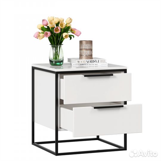 Норд лд.677020.000 Тумба прикроватная (Белый/Стату