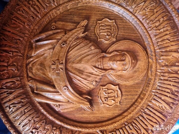 Икона деревянная резная