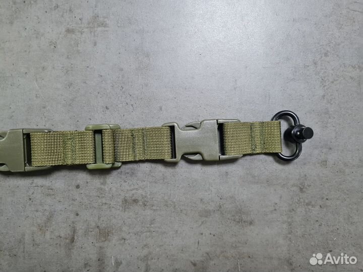 Ремень оружейный зеленый с антабкой