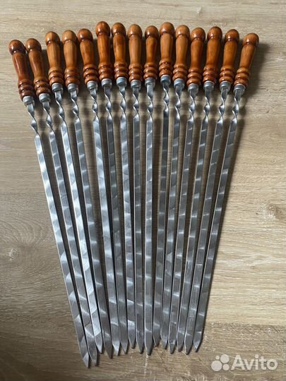 Шампура с деревянной ручкой из нержавеющей стали