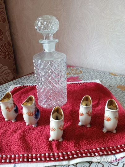 Графин из чешского хрусталя и стопочки 