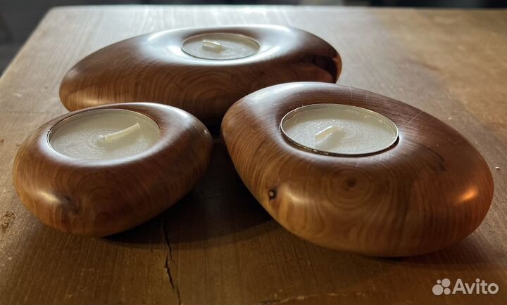 Подсвечники из можжевельника