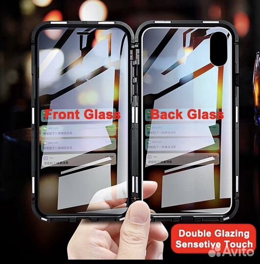 Чехол на iPhone металлический магнитный