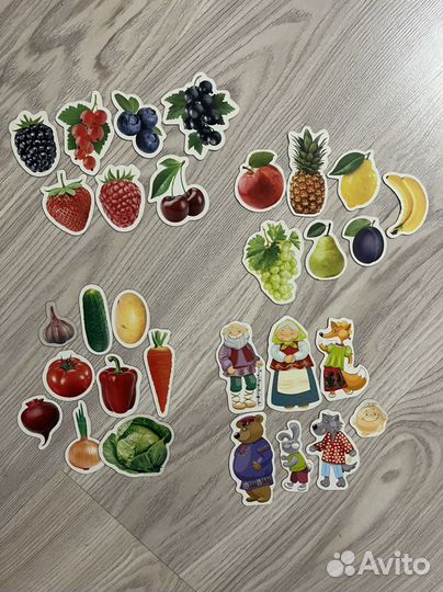 Магниты (ягоды,фрукты,овощи и сказка репка)