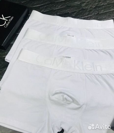 Трусы мужские боксеры белые calvin klein арт.640