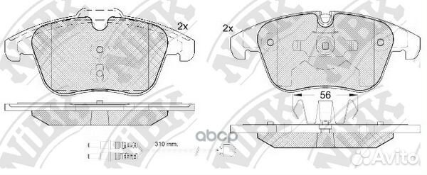 PN0462W Колодки тормозные citroen C5 1.6-2.0 08