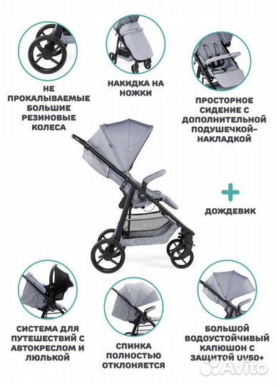 Новая Прогулочная коляска Chicco Multiride, grey