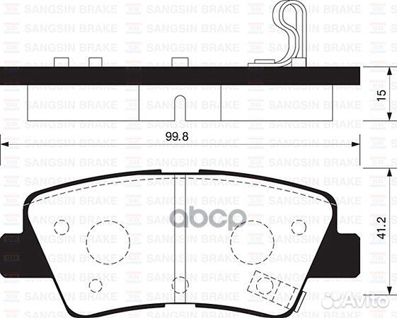 Колодки задние hyundai Solaris 10- sangsin brak