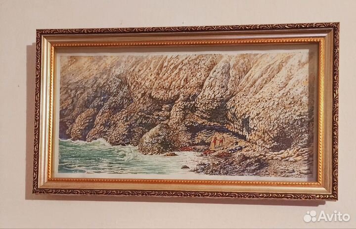 Картина акварель любовь романтика пара море Крым