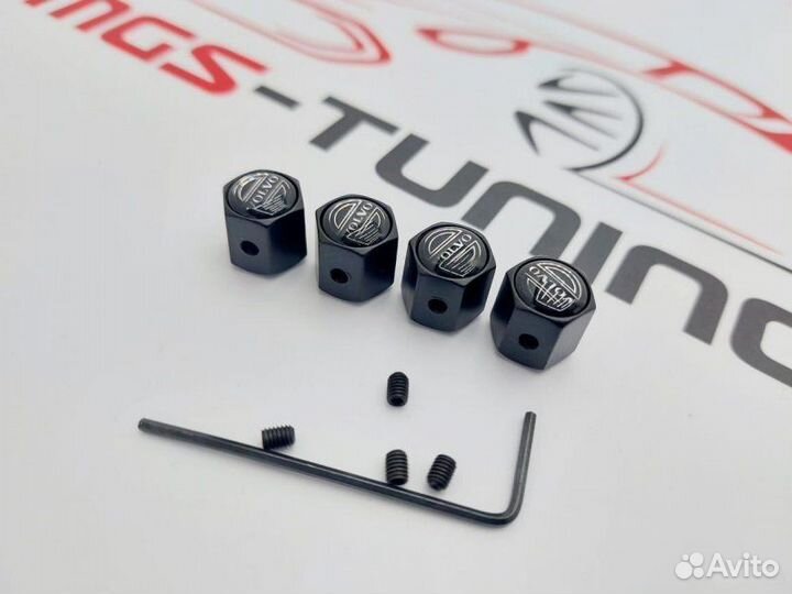 Колпачки на ниппель Volvo Black с антикражей