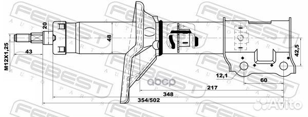 Амортизатор передний левый 12666492FL Febest
