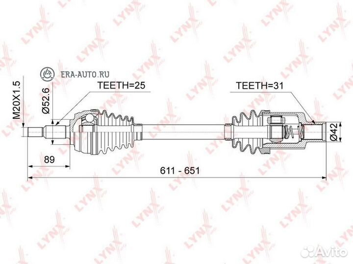 Lynxauto CD-1022 Привод в сборе R