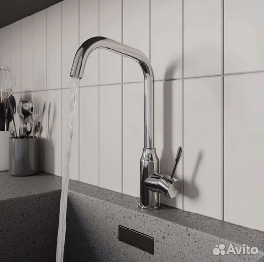 Смеситель для кухни, глянцевый хром