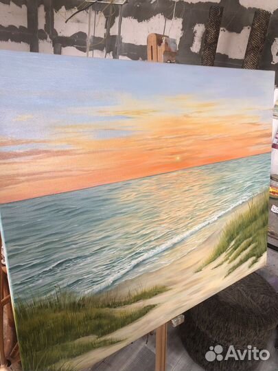 Картина маслом морской пейзаж (море) 90*70