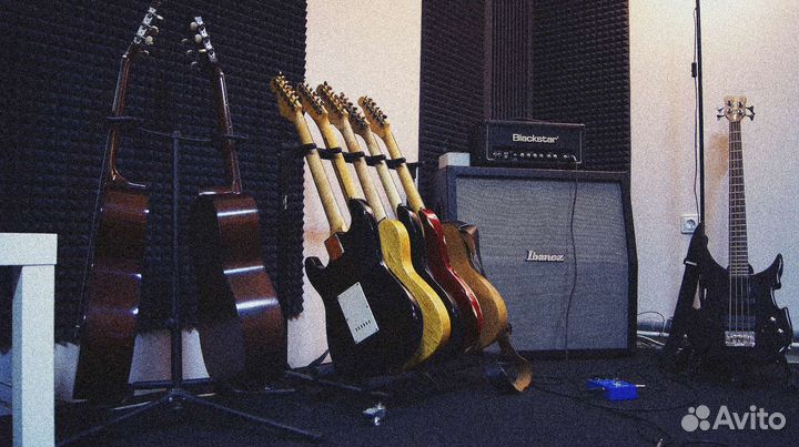 Обучение игры на гитаре,бас в студии.Для новичков