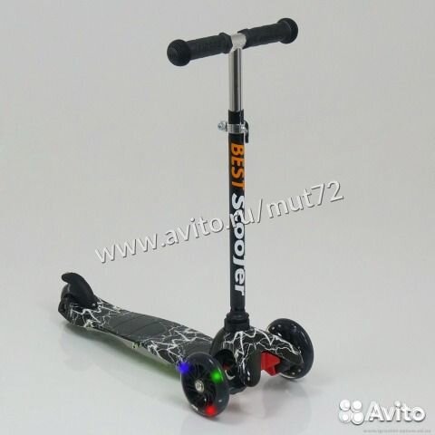 Самокат детский Scooter до 40 кг, с принтом