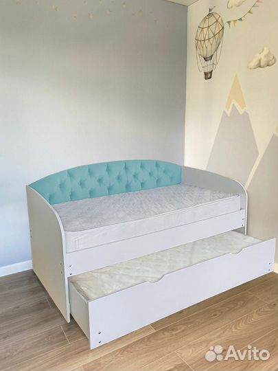 Кровать велюр детская лдсп 2е спальное