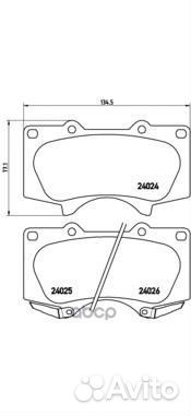 P83102 колодки дисковые передние Toyota Land C