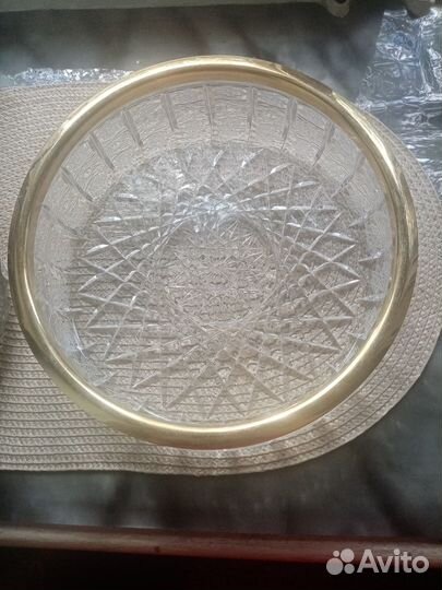 Ваза хрусталь большая серебро