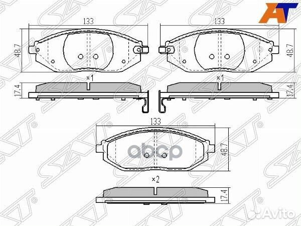 Колодки тормозные перед chevrolet spark 10