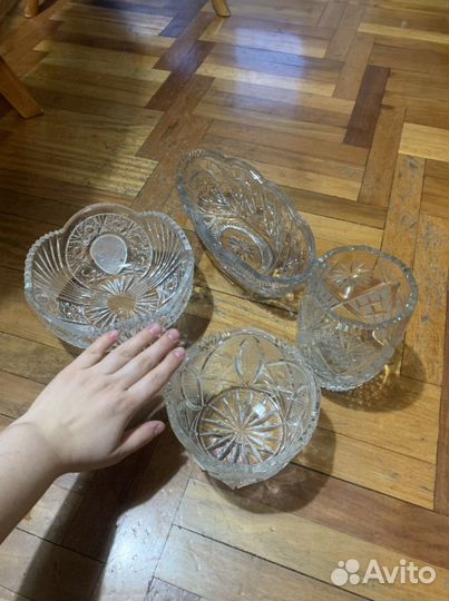 Вазы,конфетница, хрусталь
