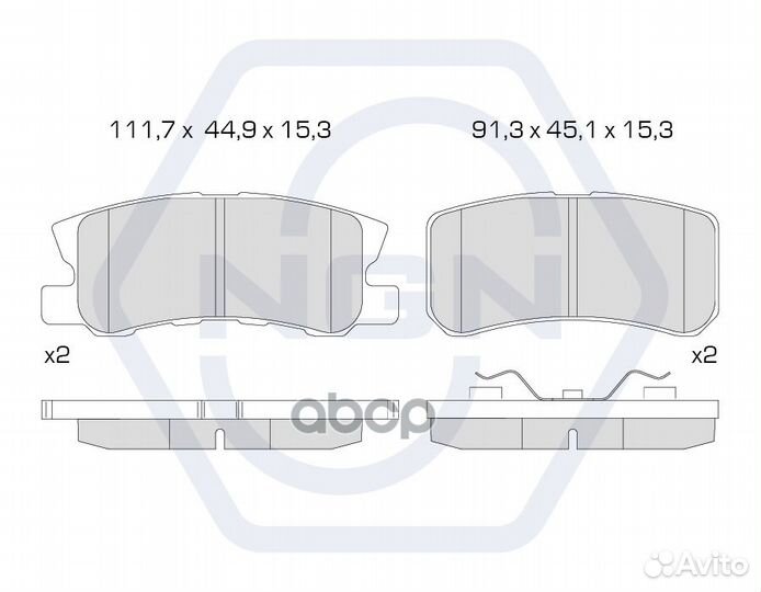 Колодки тормозные дисковые керамические зад