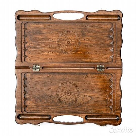 Нарды и шашки резные Лев на охоте 60 х 60 см бук Армения 62491