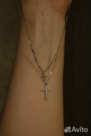 Цепочка с крестиком женская бижутерия