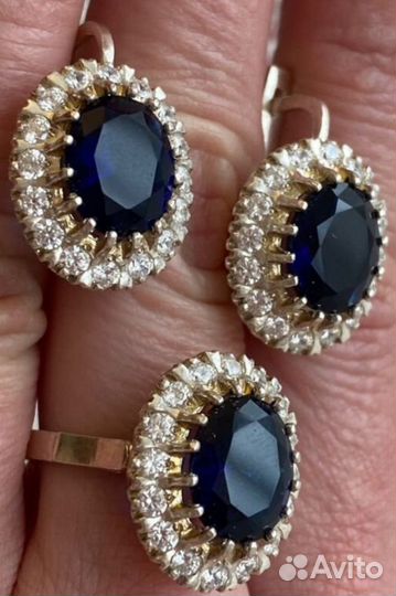 Серьги и кольцо, серебро