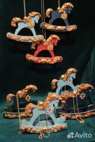 Новогодние елочные игрушки. Лошадки на ёлку