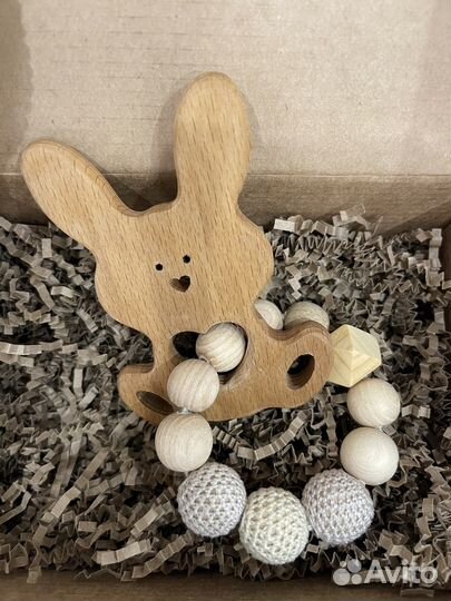 Oregano mama (грызунок и погремушка деревянные)