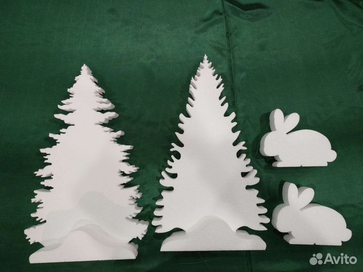 Елочки декоративные из пенопласта