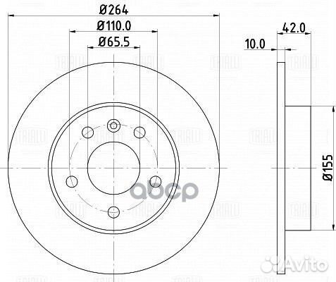 Диск торм. зад. для а/м Opel Astra H (04) d26