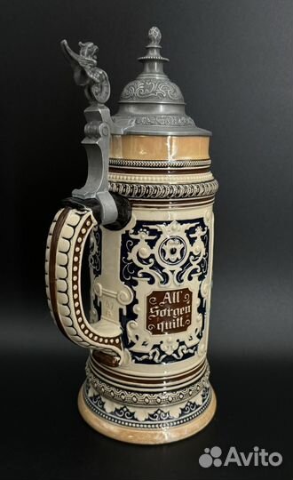 Большая антикварная пивная кружка Marzi & Remy