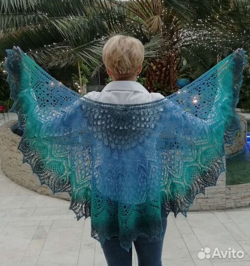 Шаль 100 шерсть