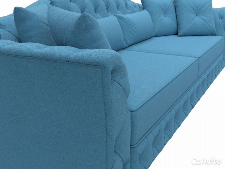 Диван прямой Артис, рогожка, амур голубой. Москва