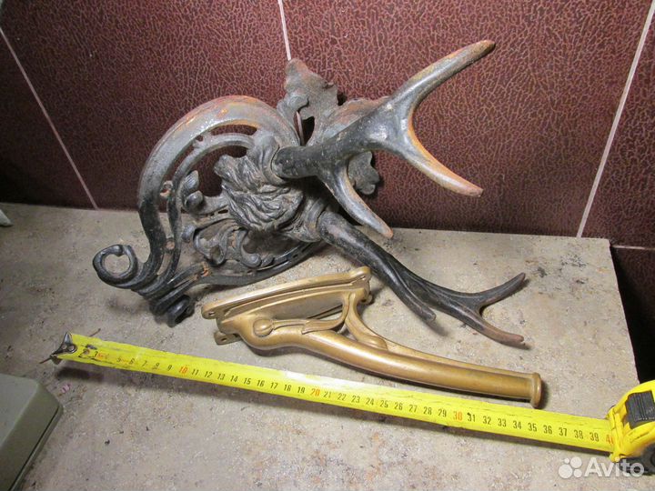 Старинная фурнитура вешалка крючок бронза медь