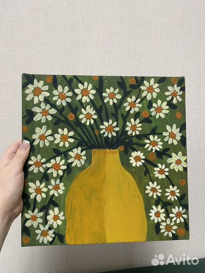 Картина акрилом на холсте 30х30