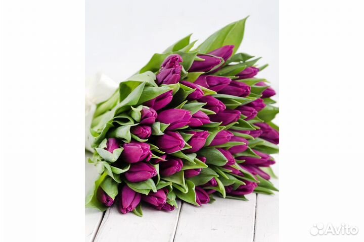 Тюльпаны фиолетовые букет 15 штук в Москве