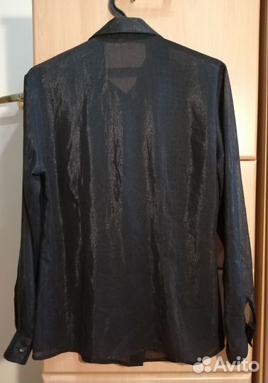 Блузка полупрозрачная черная