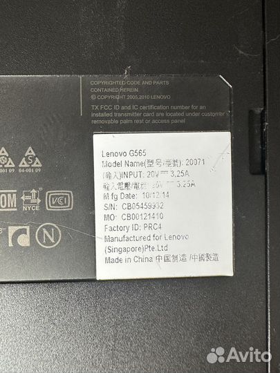 Ноутбук lenovo g565