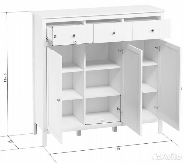 Тумба Helga KOM3D3S белый
