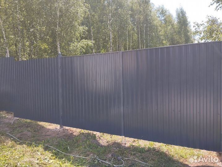 Заборы из профнастила, профлиста под ключ