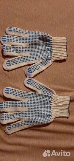 Перчактки х/б,белые и черные рабочие