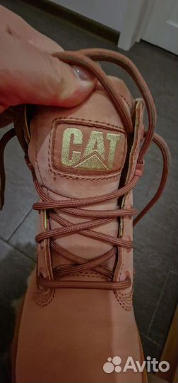 Ботинки женские Caterpillar розовые кожа