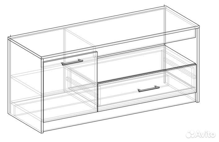 Дакота Тумба для тв лдсп Серый Крафт