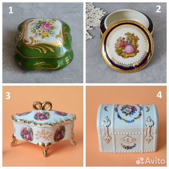 Шкатулка пепельница туфелька фарфор Лимож Франция